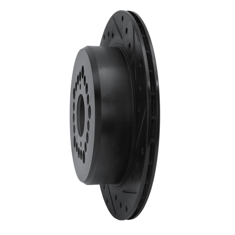 Lexus GS300 Brake Rotor (1) - Rear Right - R1 Concepts - Drilled & Slotted - Black - `92-`00